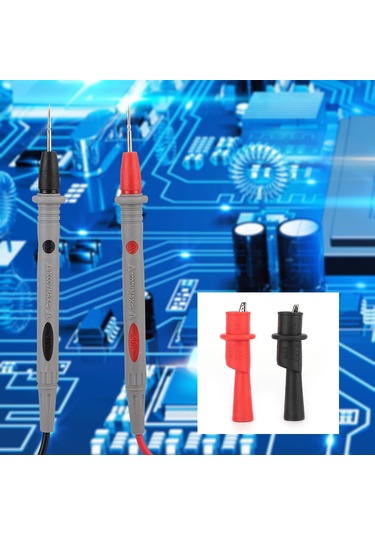 Teltree Dijital Multimetre Test Kalemi, Gümüş Kaplama Uçlu, 1000v 20a, 90cm Ultra Yumuşak Kablo + Alligator Kelepçe, Evrensel Uyumlu, Hassas Ve Doğru Ölçüm