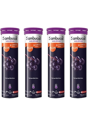 Sambucol Plus Efervesan 15 Tablet 4'lü Set