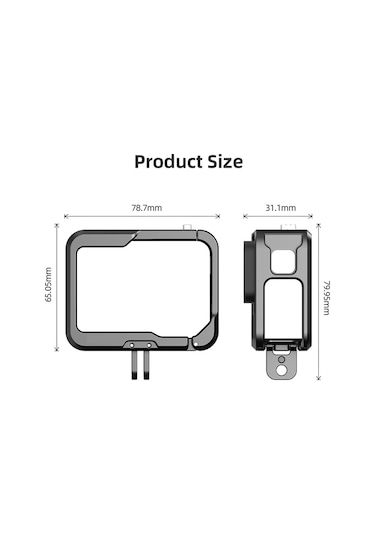 Vkemall Gopro Hero 12/11/10/9 İçin Hafif Alüminyum Metal Kafes, Soğuk Ayakkabı Yuvası İle Spor Kamera Aksesuarı