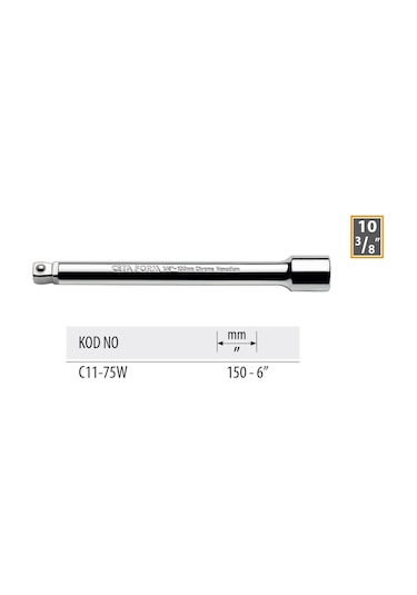 Ceta Form 150 Mm 3/8 Girişli Bombe Başlı Uzatma Kolu C11-75w