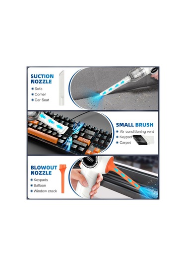 Amigaelegant Araba Ev İçin Kablosuz Araba Elektrikli Süpürgesi