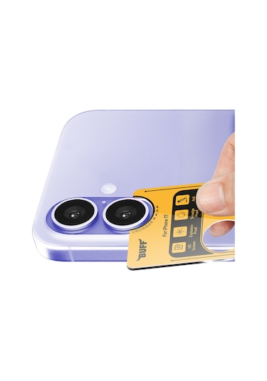 Buff Apple Uyumlu iPhone 17 Metal Kamera Lens Koruyucu Purple Mor