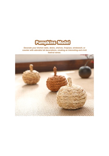 Qingmipy Hasır Örgü Balkabağı Dekoru İç Ve Dış Mekanlar İçin Şık Ve Dayanıklı Sonbahar Aksesuarı Kahve