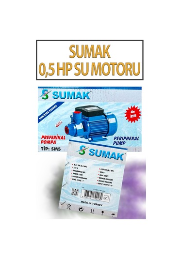 0,5 Hp Su Motoru 220 Volt 2,4 Amper