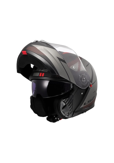 Ls2 Strobe 2 Code Mat Siyah-gri Çene Açılır Kask Mat Siyah Gri