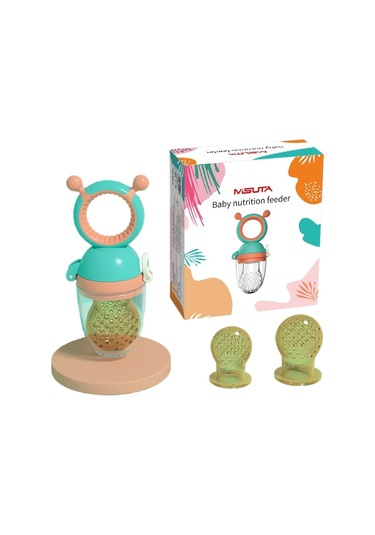 Supercarrier Meyve - Sebze Silikon Alıştırıcı Püre Emziği Mavi