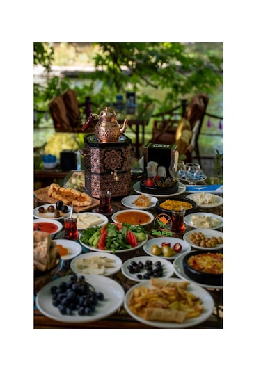 Elektrikli Nostaljik Bahçe Semaveri Bakır Demlik Dahil