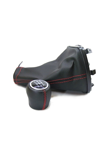 Fiat Linea-punto Deri Vites Topuzu Ve Körüğü Takım Kırmızı Dikişli Siyah