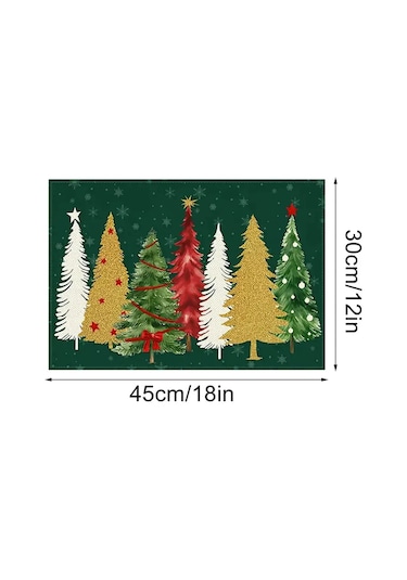 Suofeng 4 Adet 30x45cm Yeşil Bağdat Bezi Masa Havlusu Seti - Bayramlı Sofra Dekoru, Leke Ve Sıvıya Dayanıklı, Kolay Bakım Yeşil