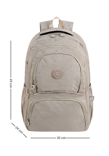 Bej Lüx Krinkıl Kumaş Lise Ve Ortaokul Sırt Çantası, Krinkıl Okul