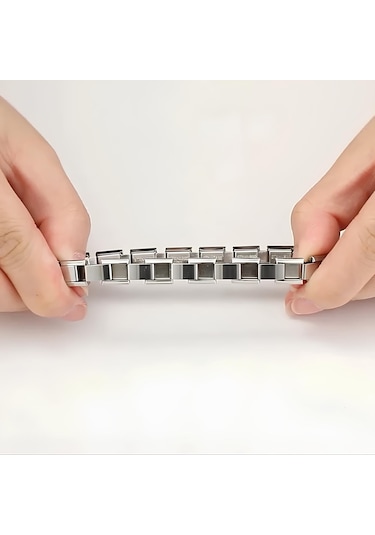 Takı Dükkanı Kişiye Özel İsim Yazılı İtalyan Charm 21cm Çelik Bileklik Scb62 Beyaz