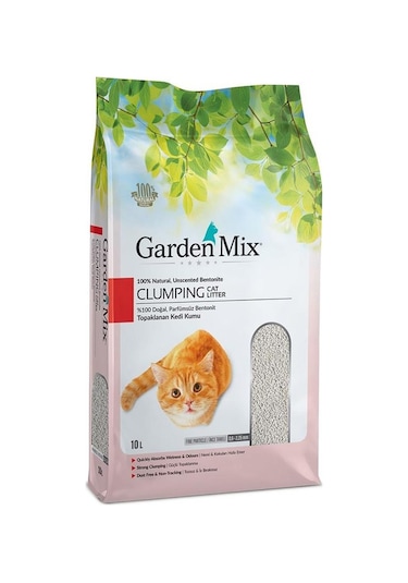 Garden Mix Parfümsüz İnce Topaklaşan Bentonit Kedi Kumu 10 L