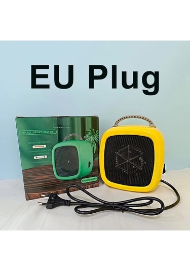 Trendooze Mini Masaüstü Fan Isıtıcı Düğme Anahtarı Saplı Ev Isıtıcı 10cm Beyaz