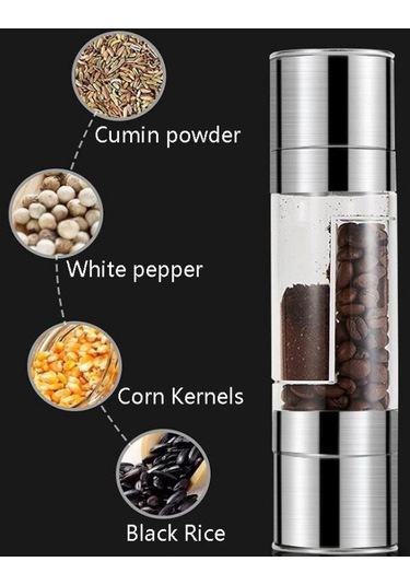 Cbtx 2'si 1 Arada Paslanmaz Çelik Manuel Karabiber Değirmeni