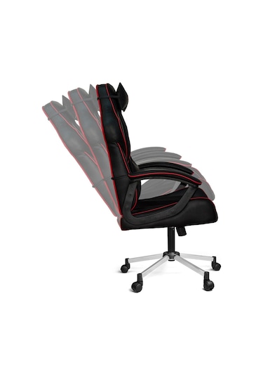 Türksit Range Yastıklı Yönetici ve Oyuncu Koltuğu Siyah-Kirmiz