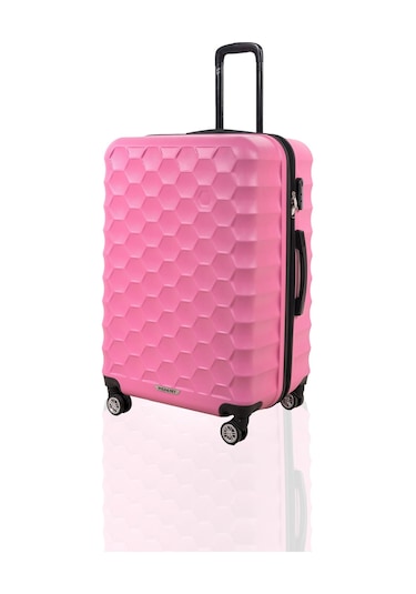 Polo&Sky Petek Model Pembe Renk Büyük Boy Valiz Bavul Pembe