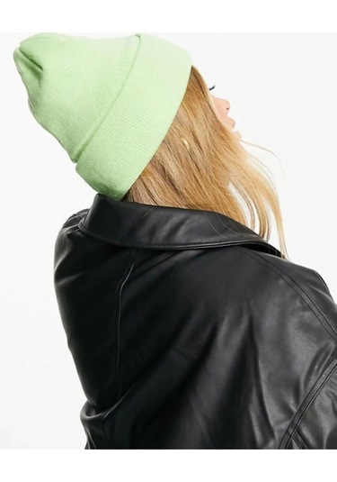 Basic Bere Unisex Su Yeşili Katlamalı Şık Unisexbasicbere Düz Bere Su Yeşili