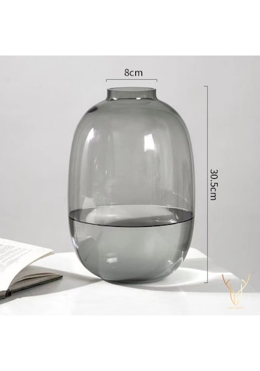 Nomo Grı Cam Vazo - 30,5 Cm Gri