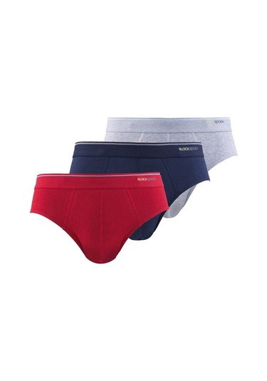 Blackspade Erkek Slip 3Lü Paket Tender Cotton 9672 - Gri Lacivert Kirmizi Çok Renkli