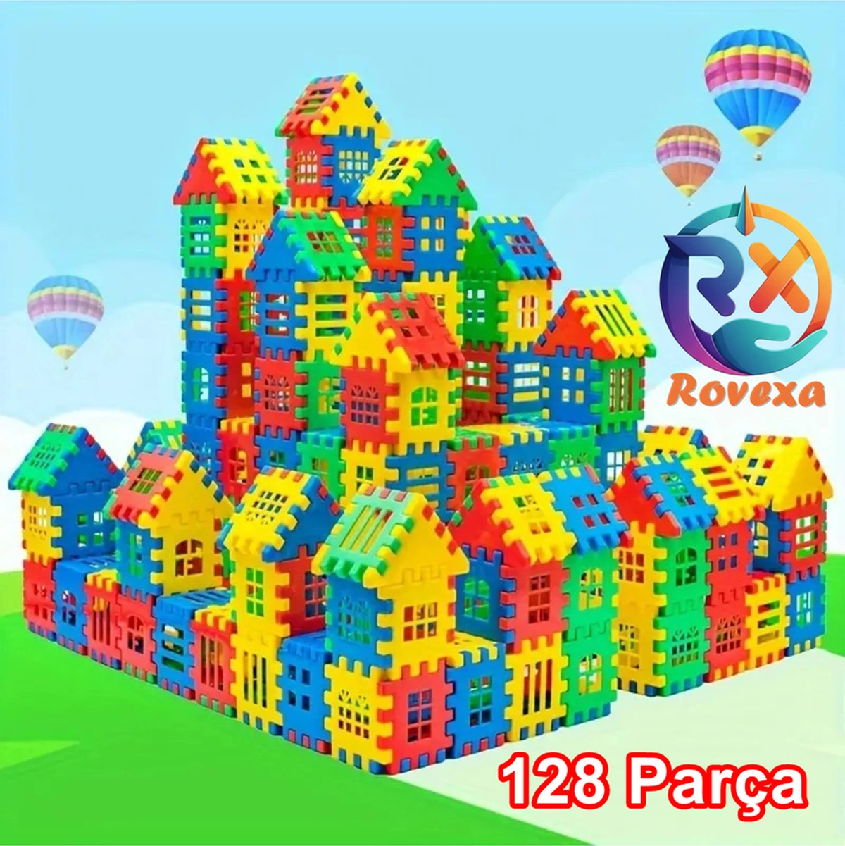 Puzzle City 3d Yapı Ve Tasarım Blokları 128 Parça Yapı Oyuncak Puzzle Blok Set Eğlenceli Oyuncak