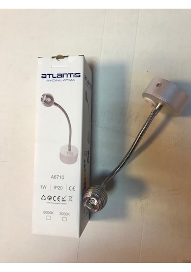 1W Okuma Apliği Sipralli Beyaz G.Işığı Gümüş