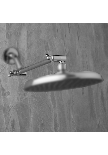 Qingmipy 11 İnç G1/2 Bağlantıli Pabuçlu Bakır Duş Kolu Uzatıcı - 180 Derece Ayar Özelliği, Krom Kaplama, Kolay Kurulum 42003 Diğer