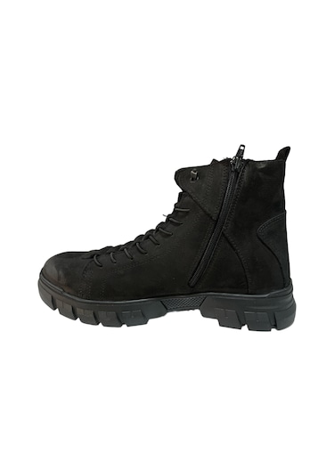 Hammer Jack Aversa Casual Hakiki Deri Nubuk Erkek Bot (Kış 22) Siyah