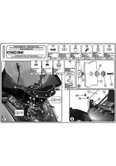 Kappa D292Kıtk Kymco Dınk 50-125-200 06-16 Rüzgar Siperlik  Bağl