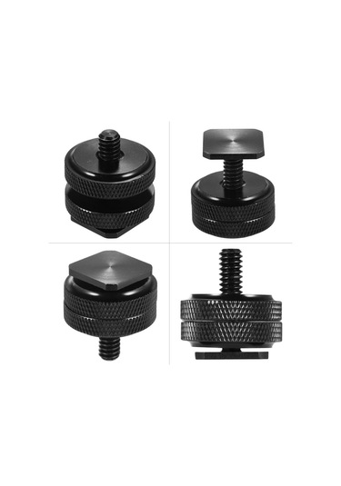 Andoer Marka Sc12 Çift Somunlu Flaş Işık Montaj Vidası Siyah