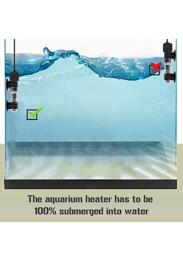 Hallow Mini Akvaryum Isıtıcı Dalgıç Oto Termostat Isıtıcı Siyah