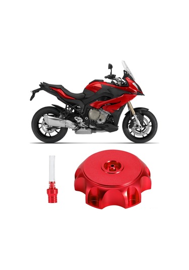 Konesam Motosiklet Alüminyum Yakıt Tankı Kapağı Cnc Uçaklı 51-54mm, Hava Geçirici Vanalı, Dayanıklı, Kolay Kurulum Kırmızı
