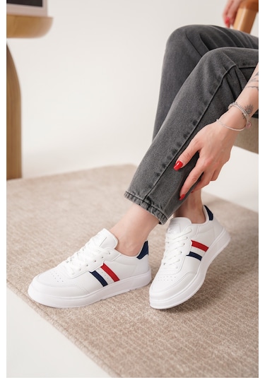 Daxors D163 Günlük Ortopedik Kadın Sneaker Spor Ayakkabı Kırmızı