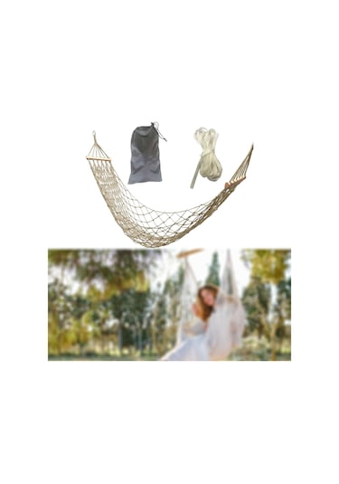 Suntek Kamp Hamak Ağır Katlanır Plaj Veranda Arka Bahçe Beyaz