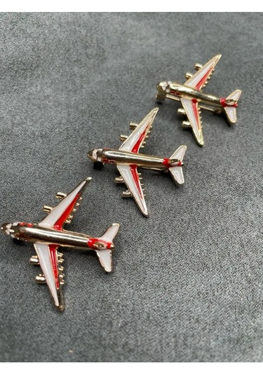 Remove Metal Broş Uçak Havacılık 158261442 Kırmızı