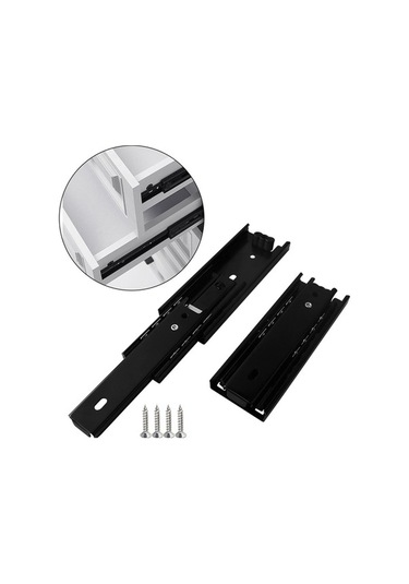 Trendooze Homyl Dolap Çekmece Rayları Mobilya Uzunluk 5-inç Siyah Takım İçi