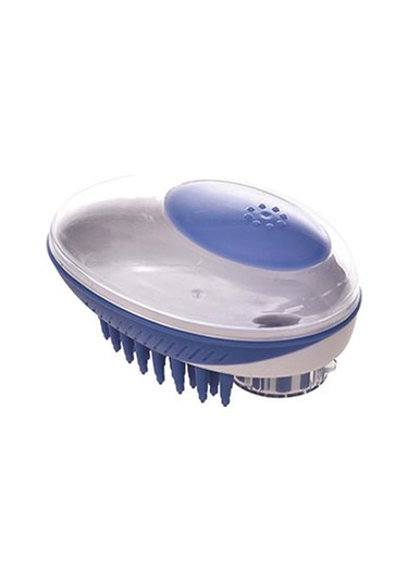 M-pets Rubeaz Şampuan Hazneli Yıkama Ve Masaj Fırçası Mavi 11,5x7,5 Cm 244-70001.01