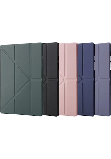 Honor Pad 9 12.1 İnç Uyumlu Kalem Bölmeli Standlı Silikon Kılıf + Ekran Koruyucu + Kalem 3'lü Set Mürdüm