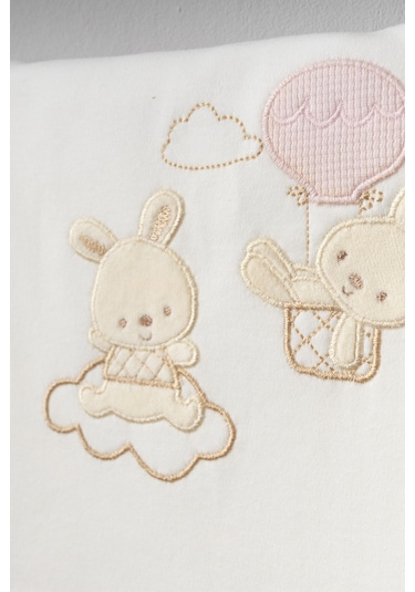 Bebitof Balonlu Tavşan Desenli 10 Parça Kutulu Yenidoğan Hastane Çıkışı Zıbın Seti Pudra