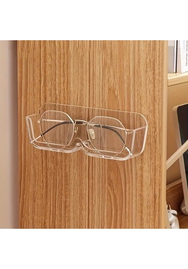 Dashanshop Duvar Tipi Akrilik Gözlük Saklama Kutusu 1 Adet Delme İşlemi Gerekmez Şeffaf Tasarım Şeffaf