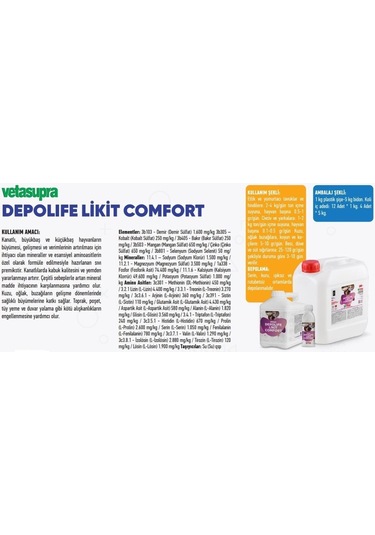 Vetasupra Depolife Likit Comfort Verim Artırıcı Hayvan Yem Katkı Maddesi - 1 Kg