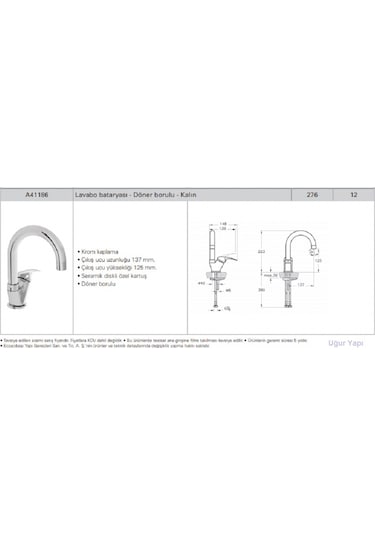 Punto Figo Lavabo Bataryası Döner Borulu A41186