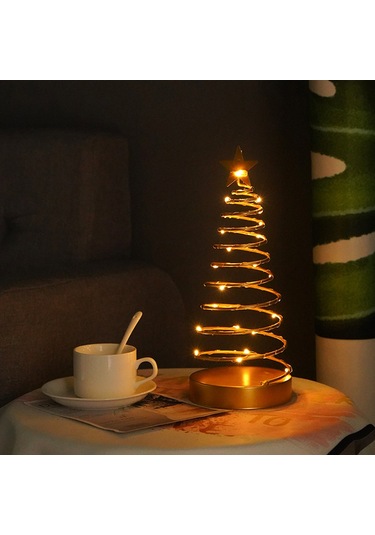 Mufunye Demir Spiral Yıldız Şekilli Noel Dekorasyon Lambası, Islak Beyaz Işık, Oda Aydınlatma Ve Zırhlı Vitrin Aletleri Pil Dahil Değil Diğer