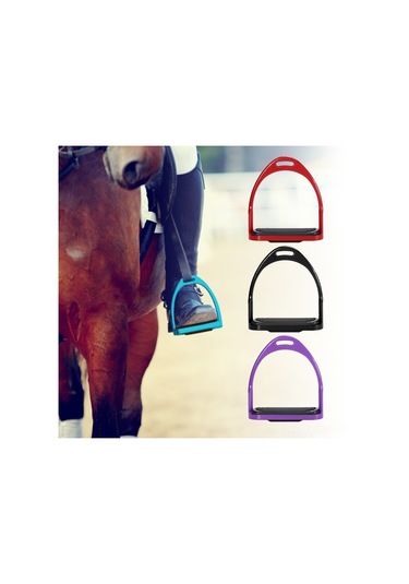 Qingmipy Alüminyum At Bindirme Stirrup, Hafif Ve Dayanıklı, 660lb Yüke Dayanır, Kaymaz Önleyici, Siyah St3111co