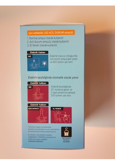 Ecolite Led Şarjlı Ampul A65 9w 3000k E27