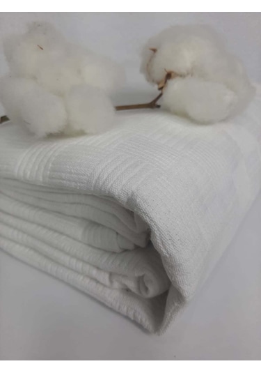 Otel Pikesi Tek Kişilik Dama Desen Beyaz 160x230 Cm 4'lü