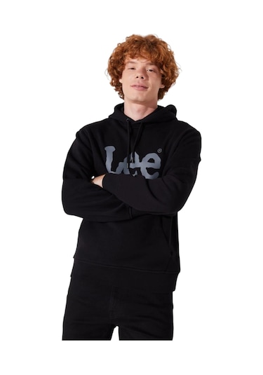 Lee Cooper Normal Kesim %100 Pamuk Kapüşonlu Sweatshirt Sİyah