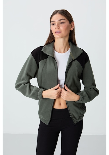 Tommy Life Haki Kalın Yumuşak Dokulu Dik Yaka Oversize Nakışlı Polar Kadın Sweatshirt - 97293 Haki Tommy Life Haki Kalın Yumuşak Dokulu Dik Yaka Oversize Nakışlı Polar Kadın Sweatshirt - 97293 Haki