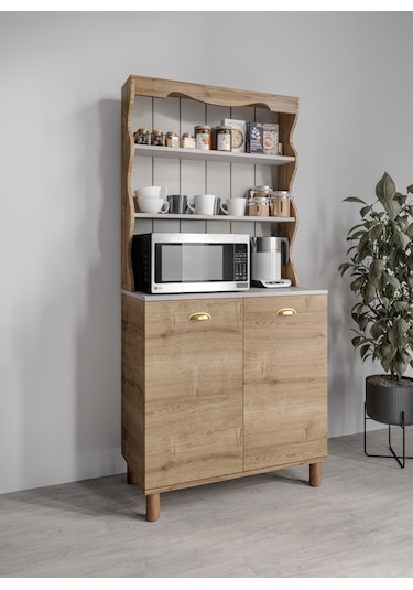 Bohem Tarzda Kahve Köşesi Bahar Meşe, Erzak Dolabı, Kiler Dolabı