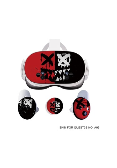 Meta Quest 3s Vr Kulaklık Denetleyici Çıkartmaları Cadılar Bayramı Desenli Vinil Koruyucu Kapak Blue