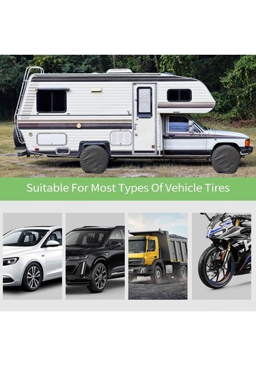 Besthome1 Karavan Ve Kamp Aracı Lastik Kılıfı Uv Koruma, Toz Geçirmez, 4 Lü Set, 73cm Çap 27-29 İnç